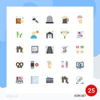 User Interface Pack of 25 Basic Flat Colors of interface gestures sewing finger father Editable Vector Design Elements