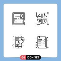 Universal Icon Symbols Group of 4 Modern Filledline Flat Colors of competition seo tag play map clipboard Editable Vector Design Elements