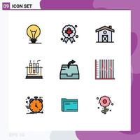 Set of 9 Modern UI Icons Symbols Signs for send mail home medical test Editable Vector Design Elements