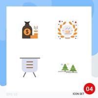 Flat Icon Pack of 4 Universal Symbols of money shop finance wealth board Editable Vector Design Elements