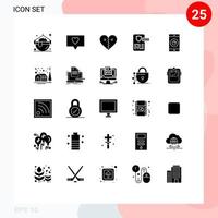 25 Universal Solid Glyphs Set for Web and Mobile Applications mobile project love gdpr controller Editable Vector Design Elements