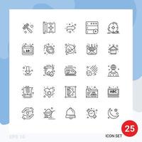 Mobile Interface Line Set of 25 Pictograms of health clinical health new base Editable Vector Design Elements