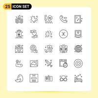 25 Creative Icons Modern Signs and Symbols of wash mirror communication door contact Editable Vector Design Elements