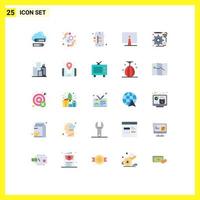 Group of 25 Modern Flat Colors Set for monitor desktop rights computer process Editable Vector Design Elements