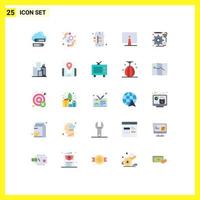 Group of 25 Modern Flat Colors Set for monitor desktop rights computer process Editable Vector Design Elements