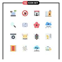 Modern Set of 16 Flat Colors and symbols such as glass shop concert sell bag Editable Pack of Creative Vector Design Elements