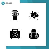 Pictogram Set of Simple Solid Glyphs of agriculture box well moon first Editable Vector Design Elements