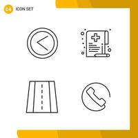 4 Icon Set Line Style Icon Pack Outline Symbols isolated on White Backgound for Responsive Website Designing vector
