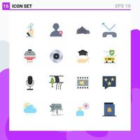 Modern Set of 16 Flat Colors and symbols such as shuttle phone hill missed scene Editable Pack of Creative Vector Design Elements