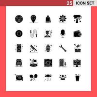 25 Universal Solid Glyphs Set for Web and Mobile Applications science information pad lock data buy Editable Vector Design Elements