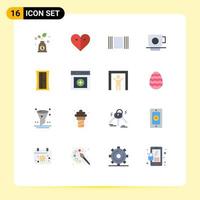 16 User Interface Flat Color Pack of modern Signs and Symbols of tool education cover finance coffee Editable Pack of Creative Vector Design Elements