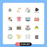 Universal Icon Symbols Group of 16 Modern Flat Colors of search imac security examine oil Editable Pack of Creative Vector Design Elements