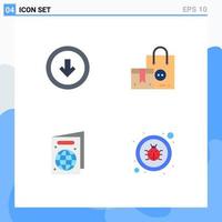 Universal Icon Symbols Group of 4 Modern Flat Icons of arrow valentine user interface buy pass Editable Vector Design Elements