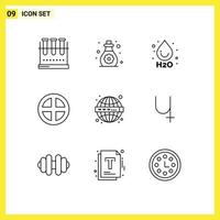 Modern Set of 9 Outlines Pictograph of seo interior toddler household decoration Editable Vector Design Elements