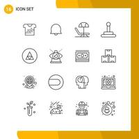 Universal Icon Symbols Group of 16 Modern Outlines of business symbolism summer sign magic Editable Vector Design Elements