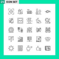 Pack of 25 Line Style Icon Set Outline Symbols for print Creative Signs Isolated on White Background 25 Icon Set vector