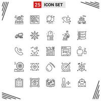 25 Icons Line Style Grid Based Creative Outline Symbols for Website Design Simple Line Icon Signs Isolated on White Background 25 Icon Set vector