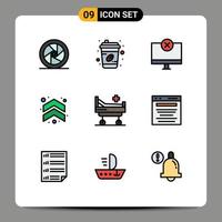9 iconos creativos signos y símbolos modernos de flechas de dirección hardware de flecha para llevar elementos de diseño vectorial editables vector
