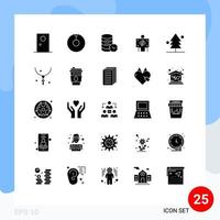 Pictogram Set of 25 Simple Solid Glyphs of garden radiology security hospital xray Editable Vector Design Elements