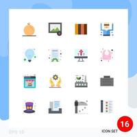 Universal Icon Symbols Group of 16 Modern Flat Colors of idea security interior prisoner arrested Editable Pack of Creative Vector Design Elements