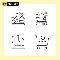 4 Creative Icons for Modern website design and responsive mobile apps 4 Outline Symbols Signs on White Background 4 Icon Pack vector