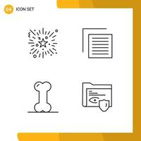 Modern Set of 4 Filledline Flat Colors and symbols such as event health night party user joints Editable Vector Design Elements