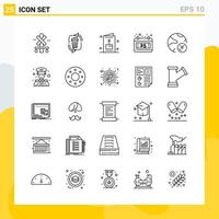 Collection of 25 Universal Line Icons Icon Set for Web and Mobile vector