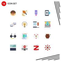 16 Creative Icons Modern Signs and Symbols of globe gear jam business servise Editable Pack of Creative Vector Design Elements
