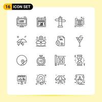 16 Creative Icons Modern Signs and Symbols of tree landscape navigation patrick ireland Editable Vector Design Elements