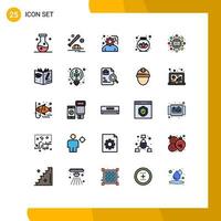 Universal Icon Symbols Group of 25 Modern Filled line Flat Colors of marketing cream cap lotus project Editable Vector Design Elements