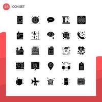 Pictogram Set of 25 Simple Solid Glyphs of option gear bubble maker coffee Editable Vector Design Elements