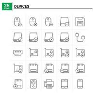 25 Devices icon set vector background