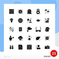 25 User Interface Solid Glyph Pack of modern Signs and Symbols of irish clover target dumbbell halloween Editable Vector Design Elements