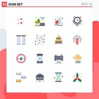 16 Creative Icons Modern Signs and Symbols of curtains internet of things park connections clock Editable Pack of Creative Vector Design Elements