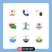 Universal Icon Symbols Group of 9 Modern Flat Colors of support help signal faq per Editable Vector Design Elements