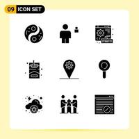 Pictogram Set of 9 Simple Solid Glyphs of business hobbies locked smoke keyboard Editable Vector Design Elements