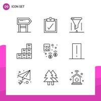 Outline Icon set Pack of 9 Line Icons isolated on White Background for responsive Website Design Print and Mobile Applications vector