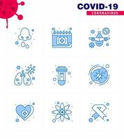 Coronavirus awareness icons 9 Blue icon Corona Virus Flu Related such as test virus schudule infedted warning viral coronavirus 2019nov disease Vector Design Elements