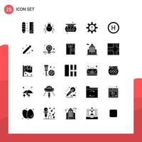25 Thematic Vector Solid Glyphs and Editable Symbols of risk management indian human board Editable Vector Design Elements