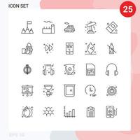 25 Creative Icons Modern Signs and Symbols of stationary education car startup map Editable Vector Design Elements