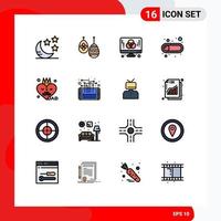 Flat Color Filled Line Pack of 16 Universal Symbols of dad toggle designer switch off Editable Creative Vector Design Elements