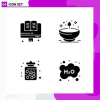 Solid Icon set Pack of 4 Glyph Icons isolated on White Background for Web Print and Mobile vector