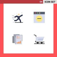 Modern Set of 4 Flat Icons and symbols such as hobbies audit football mac data Editable Vector Design Elements