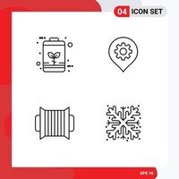 Stock Vector Icon Pack of 4 Line Signs and Symbols for battery accordion energy setting instrument Editable Vector Design Elements