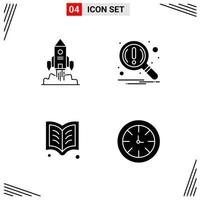 4 Icons Solid Style Grid Based Creative Glyph Symbols for Website Design Simple Solid Icon Signs Isolated on White Background 4 Icon Set vector