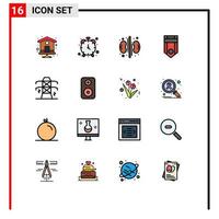 16 Creative Icons Modern Signs and Symbols of line stripe health rank military Editable Creative Vector Design Elements