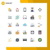 Set of 25 Modern UI Icons Symbols Signs for celebrate scholar smart phone graduation avatar Editable Vector Design Elements