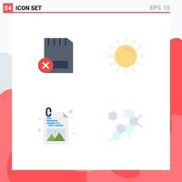 4 Flat Icon concept for Websites Mobile and Apps card summer hardware weather web design Editable Vector Design Elements