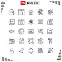 25 Icons Line Style Grid Based Creative Outline Symbols for Website Design Simple Line Icon Signs Isolated on White Background 25 Icon Set vector