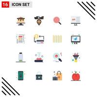 Modern Set of 16 Flat Colors and symbols such as development computer baby coding lollipop Editable Pack of Creative Vector Design Elements